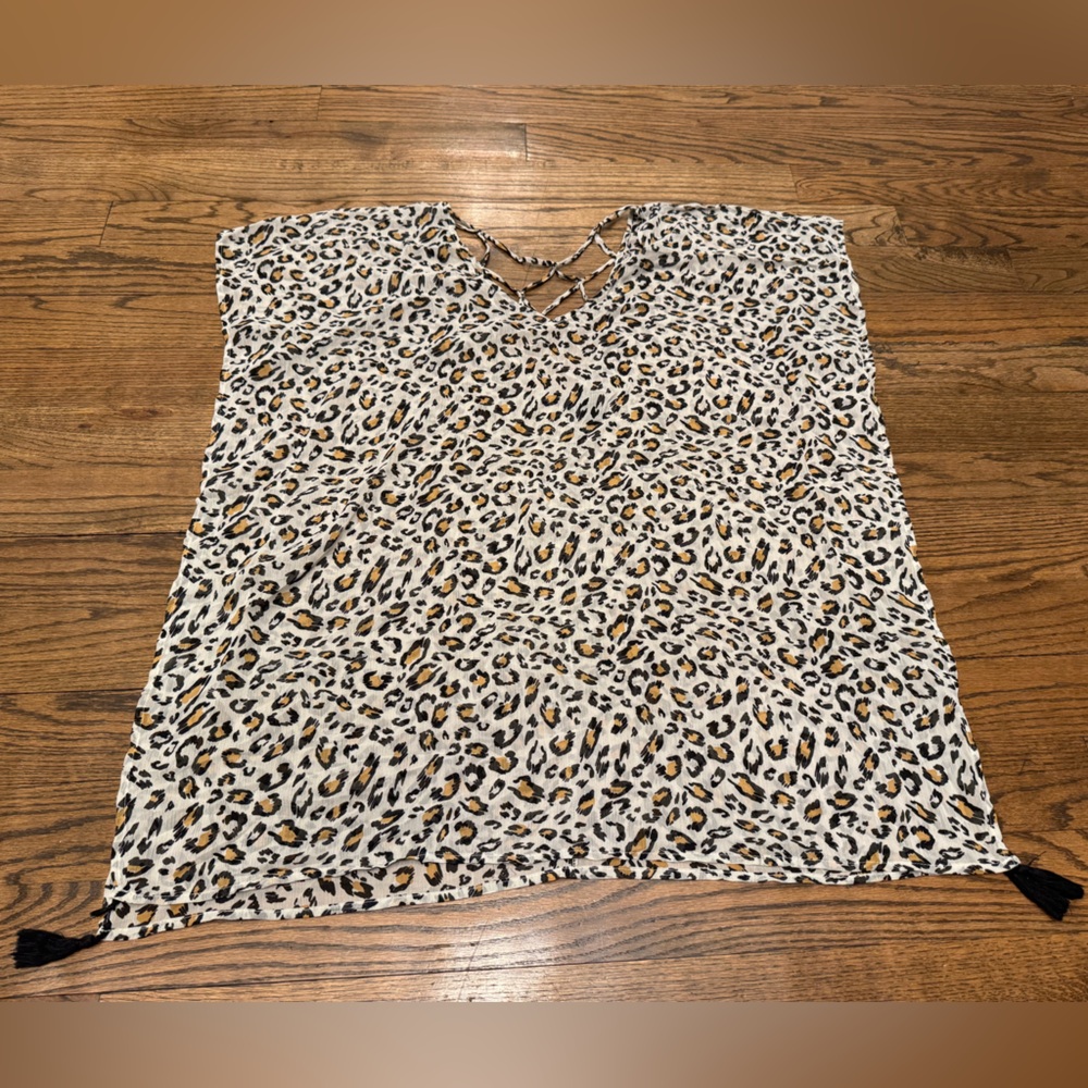 Palisades Beach Club Leopard Print Tassel Cover Up XL XXL